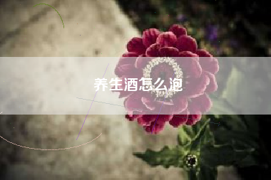 養(yǎng)生酒怎么泡