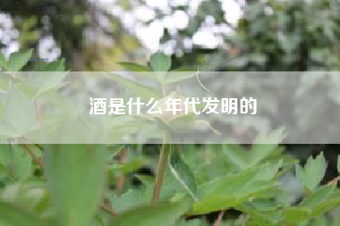 酒是什么年代發(fā)明的