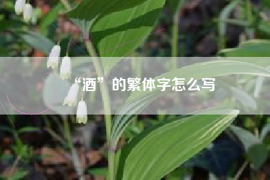 “酒”的繁體字怎么寫