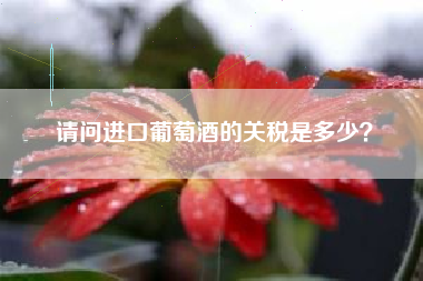 請(qǐng)問進(jìn)口葡萄酒的關(guān)稅是多少？